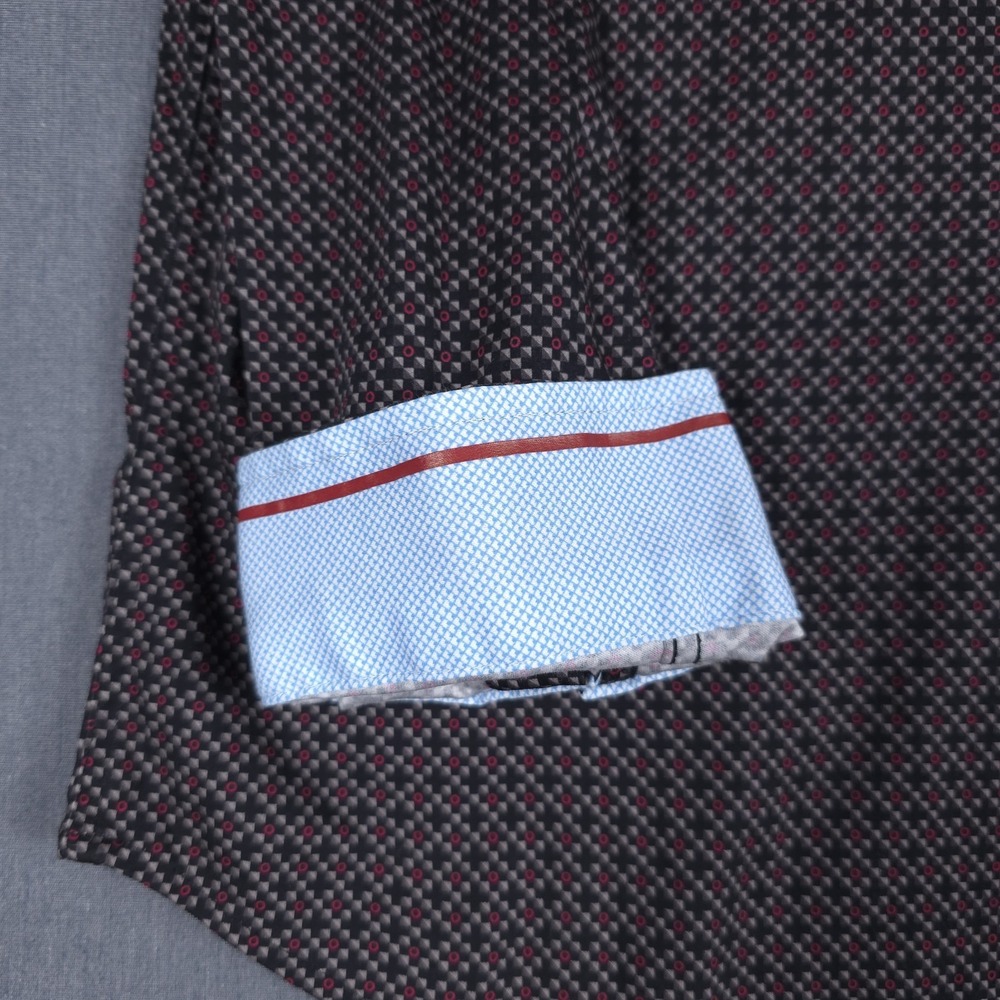 Buttercloth Shirt Mens XL Geometric Long Sleeve Button Up Flip Cuff - Picture 5 of 11